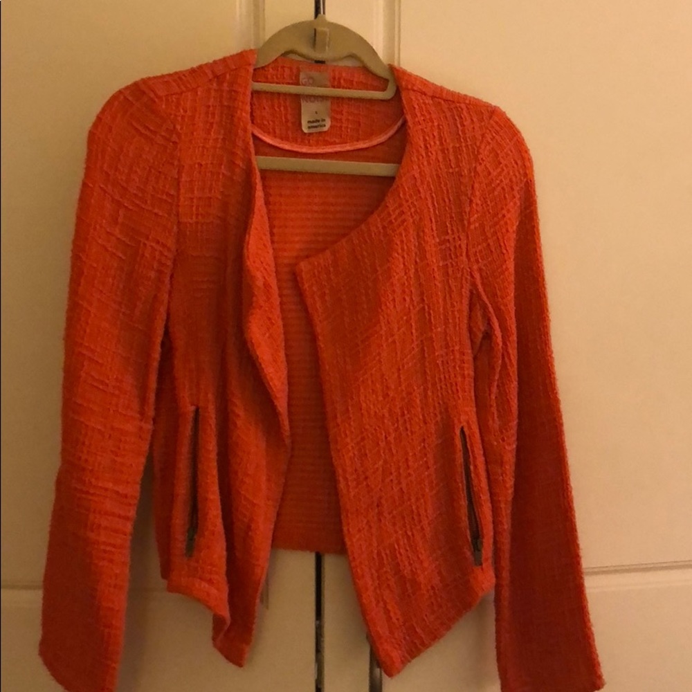 Peach colored tweed blazer